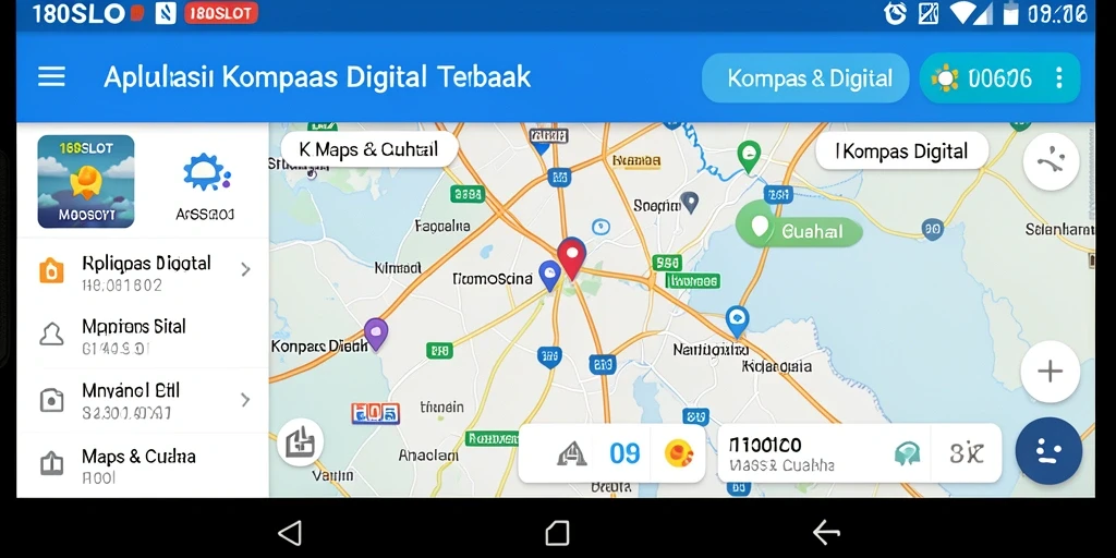 Tampilan antarmuka aplikasi 180SLOT dengan kompas digital yang akurat.