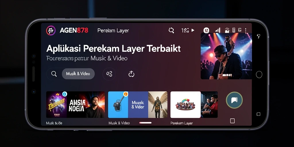 Tampilan antarmuka AGEN878 saat merekam layar dengan menu fitur lengkap.