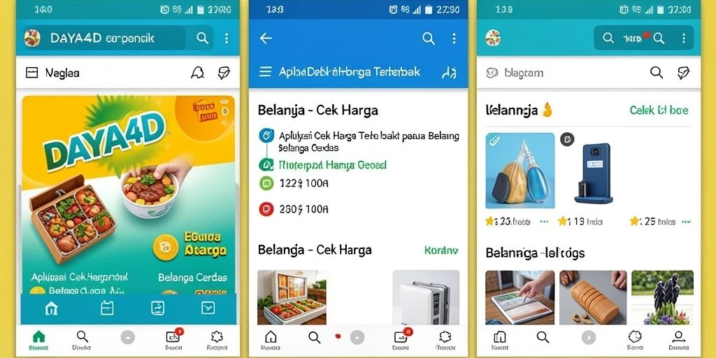 Antarmuka aplikasi DAYA4D yang sederhana dan fungsional untuk cek harga.