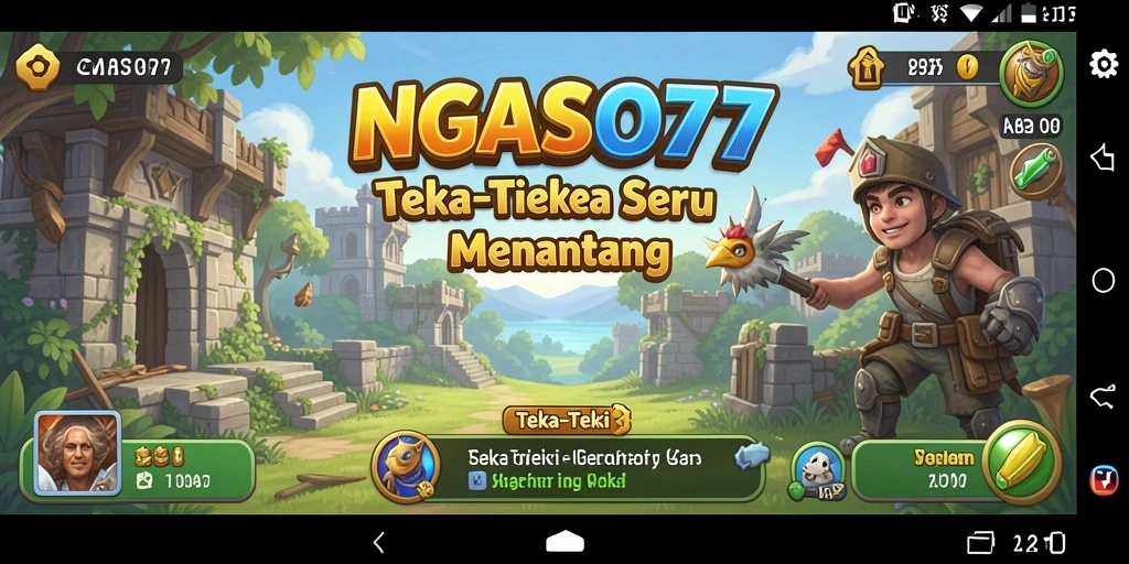 Antarmuka NGASO77 yang menarik dan interaktif di layar.