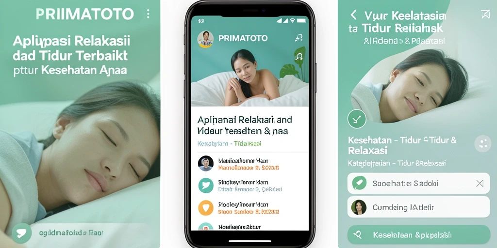Tampilan antarmuka PRIMATOTO yang menenangkan untuk relaksasi dan tidur.