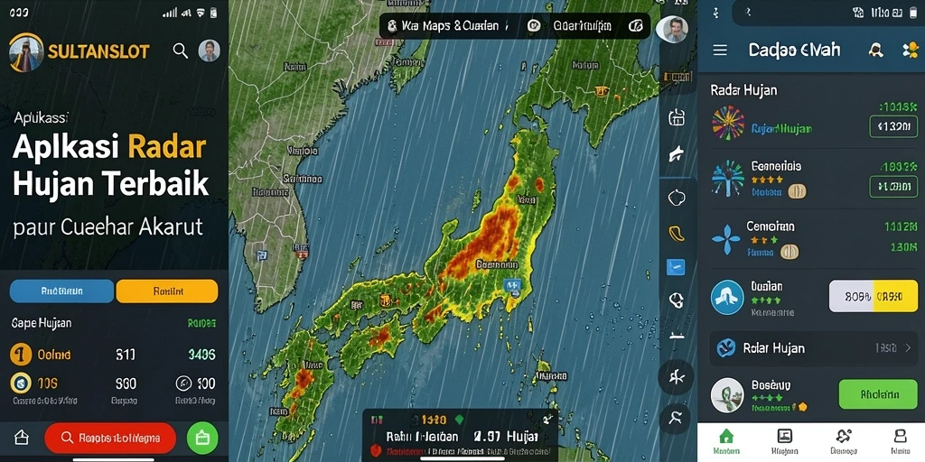 Antarmuka aplikasi Radar Hujan SULTANSLOT yang informatif dan mudah digunakan.